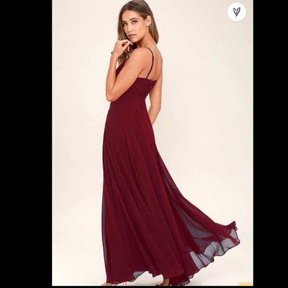 Lulus All About Love Wine Red Maxi Dress Size Medium NEW - Picture 4 of 12